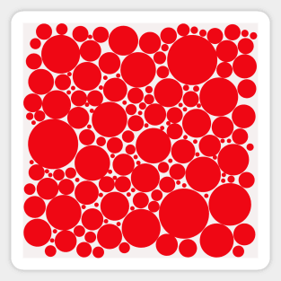 red pop art polka dots on white Sticker